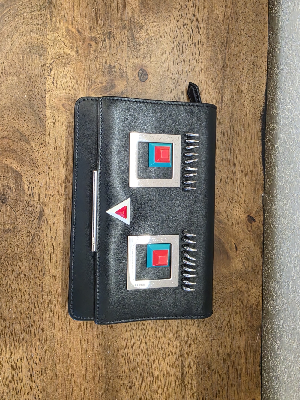 Fendi Black Leather Hypnoteyes Clutch Purse - Picture 16 of 16